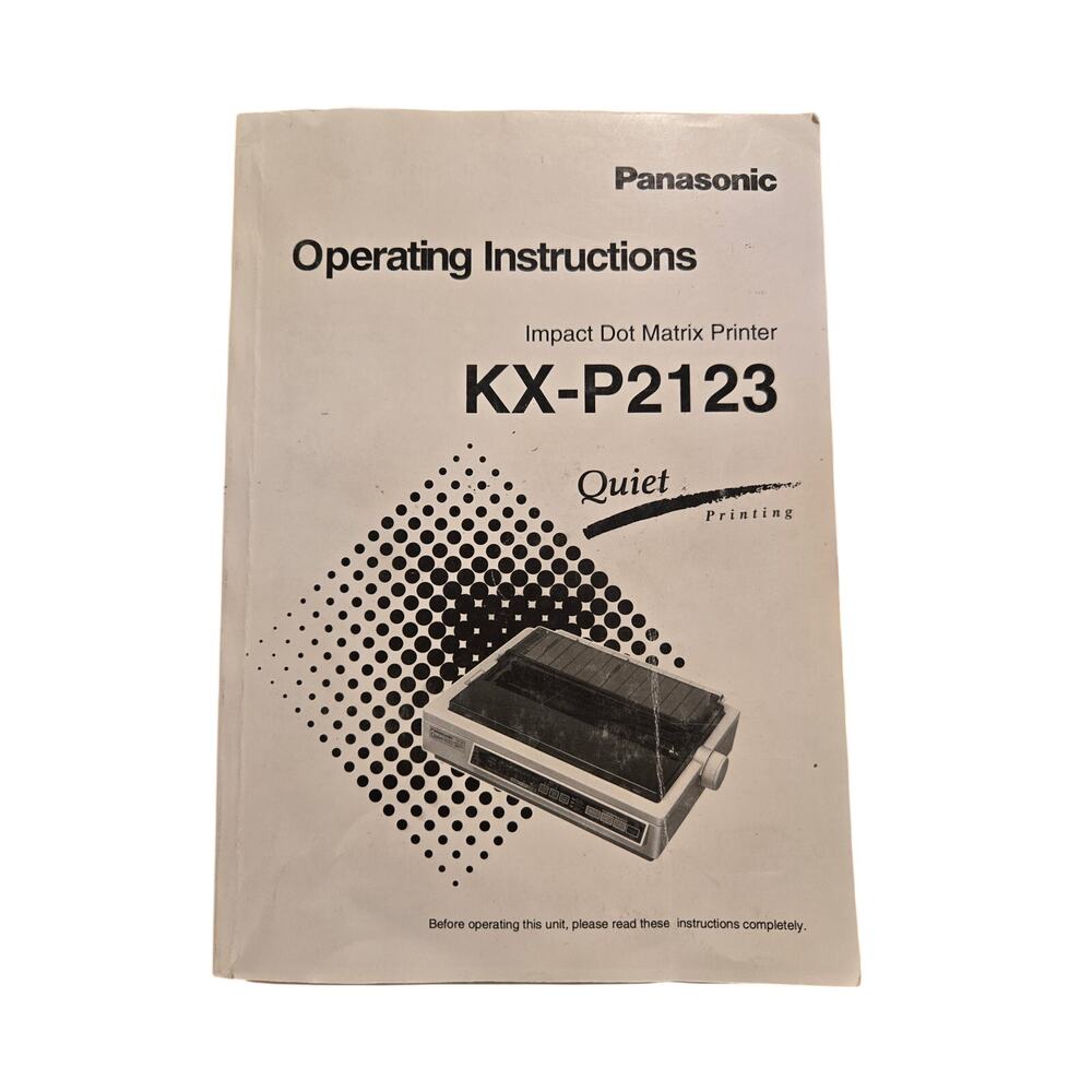 Panasonic KX-P2123 Dot Matrix Printer Operating Instructions Manual 1991